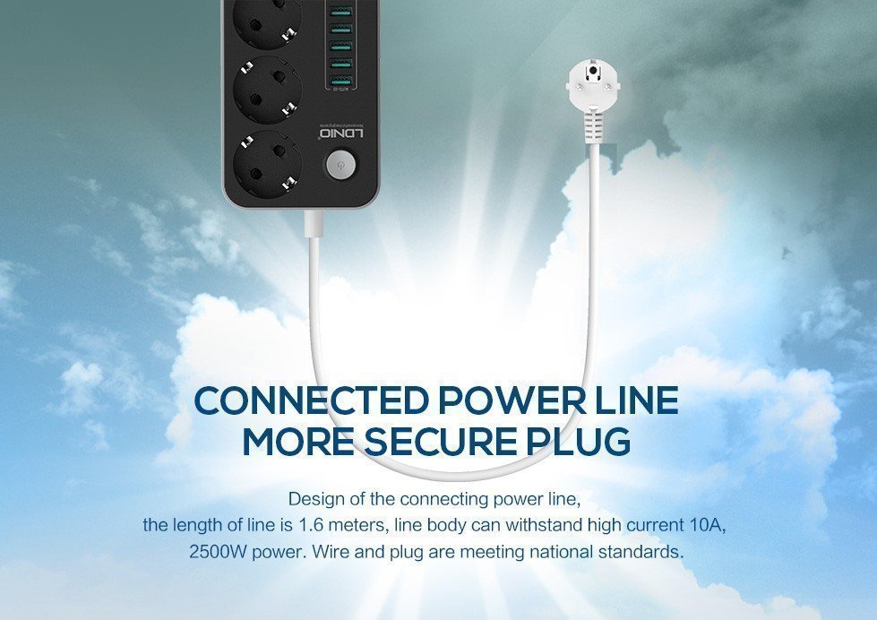 Ldnio 6 Usb Ports And 3 Power Socket Extension (11)