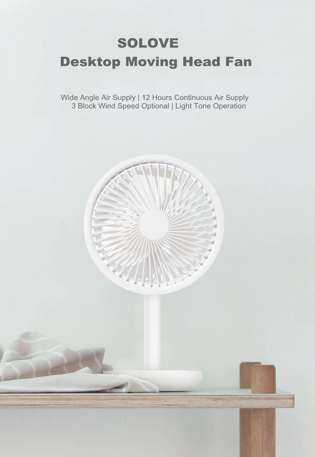 Xiaomi Mijia Solove Usb Desktop Fan 4000mah Battery Capacity (3)