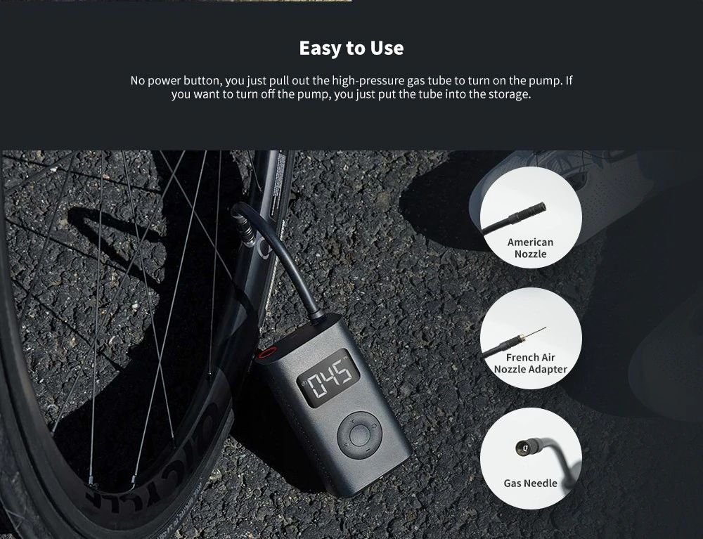 Xiaomi 150psi Air Pump Compressor For Car Bike Basketball Football (2)