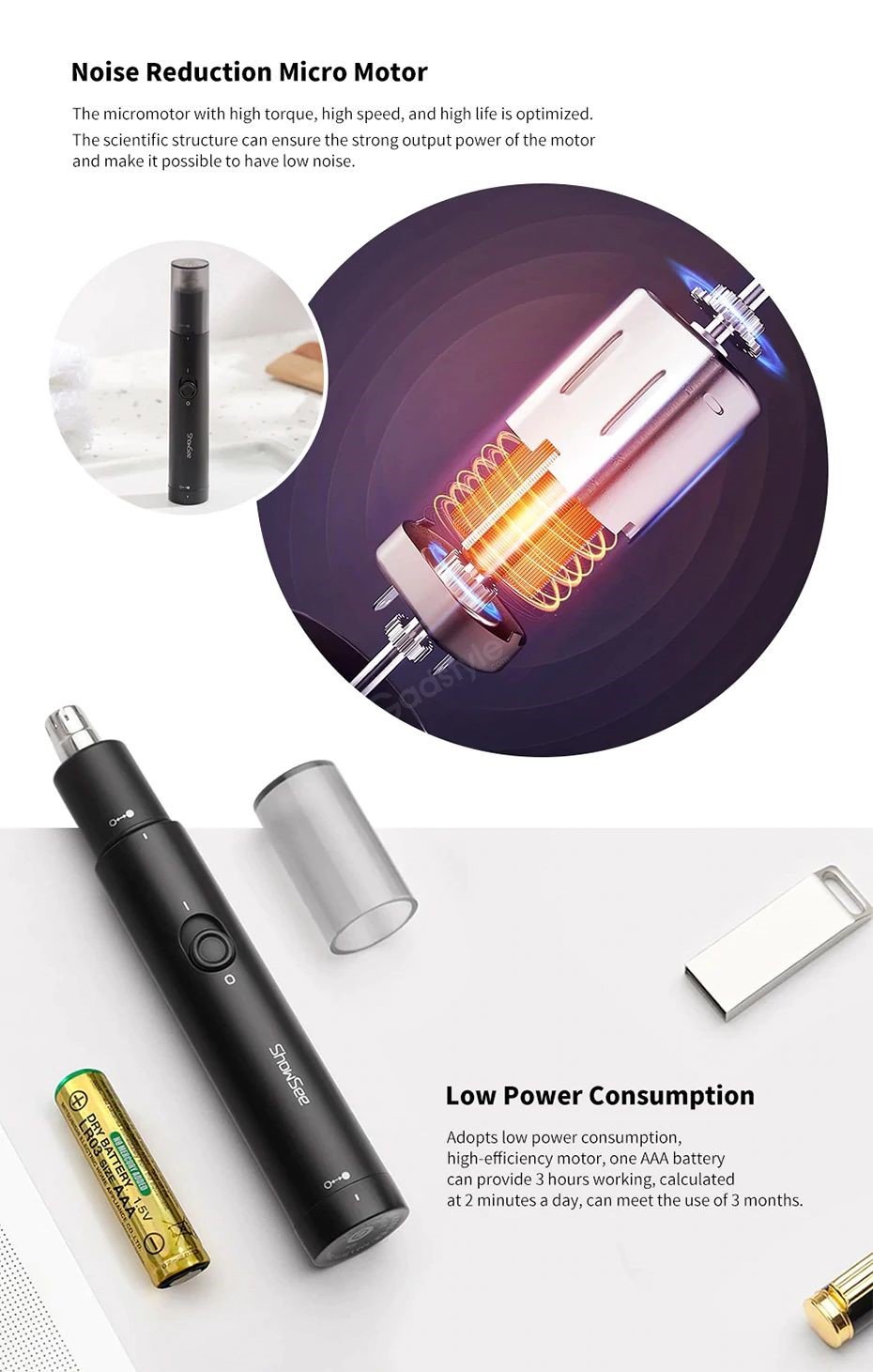 Xiaomi Showsee C1 Electric Mini Nose Hair Trimmer (2)