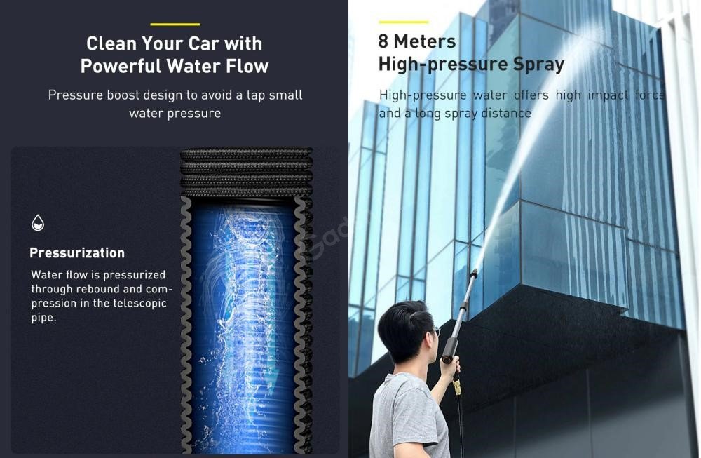 Baseus Car Washer Cleaner Spray Nozzle 2 In 1 Wash Scrub Tools (3)