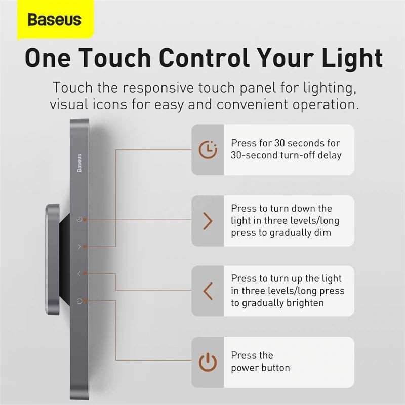 Baseus Magnetic Table Lamp Hanging Wireless Touch Led Desk Lamp (4)