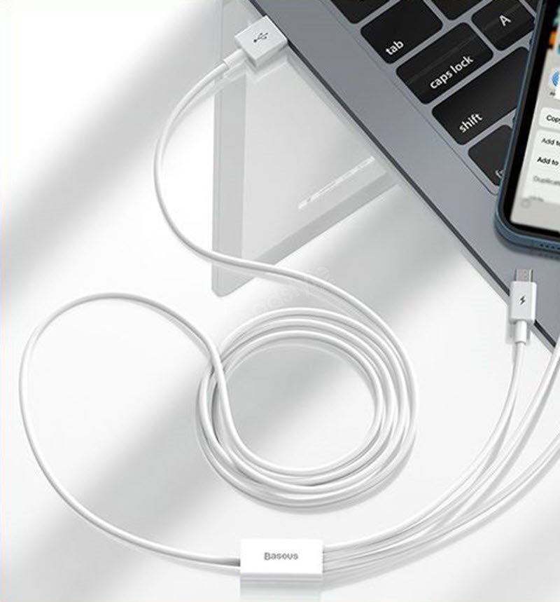 Baseus Superior Series 8 Pin Micro Usb Usb C To Usb Charging Cable (4)