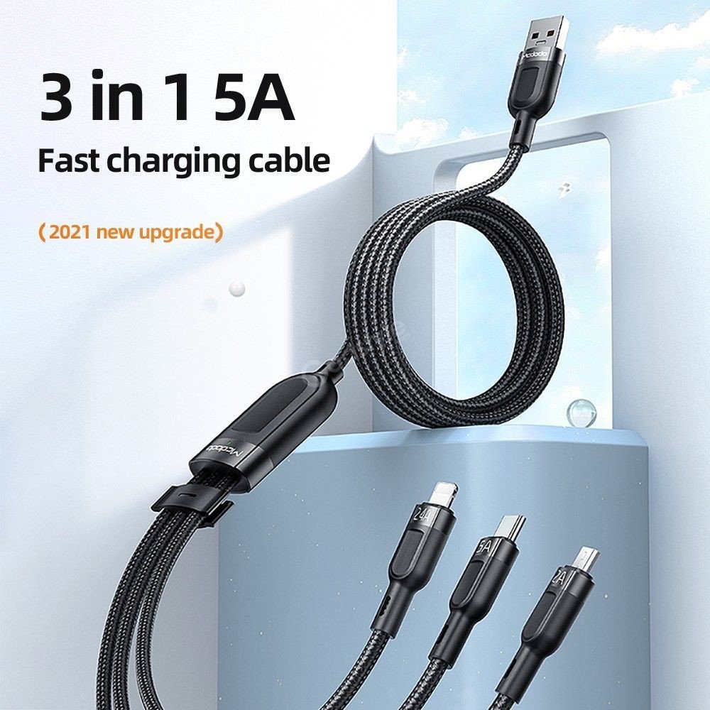 Mcdodo 3in1 Superfast 5a Braided Charging Cable (1)