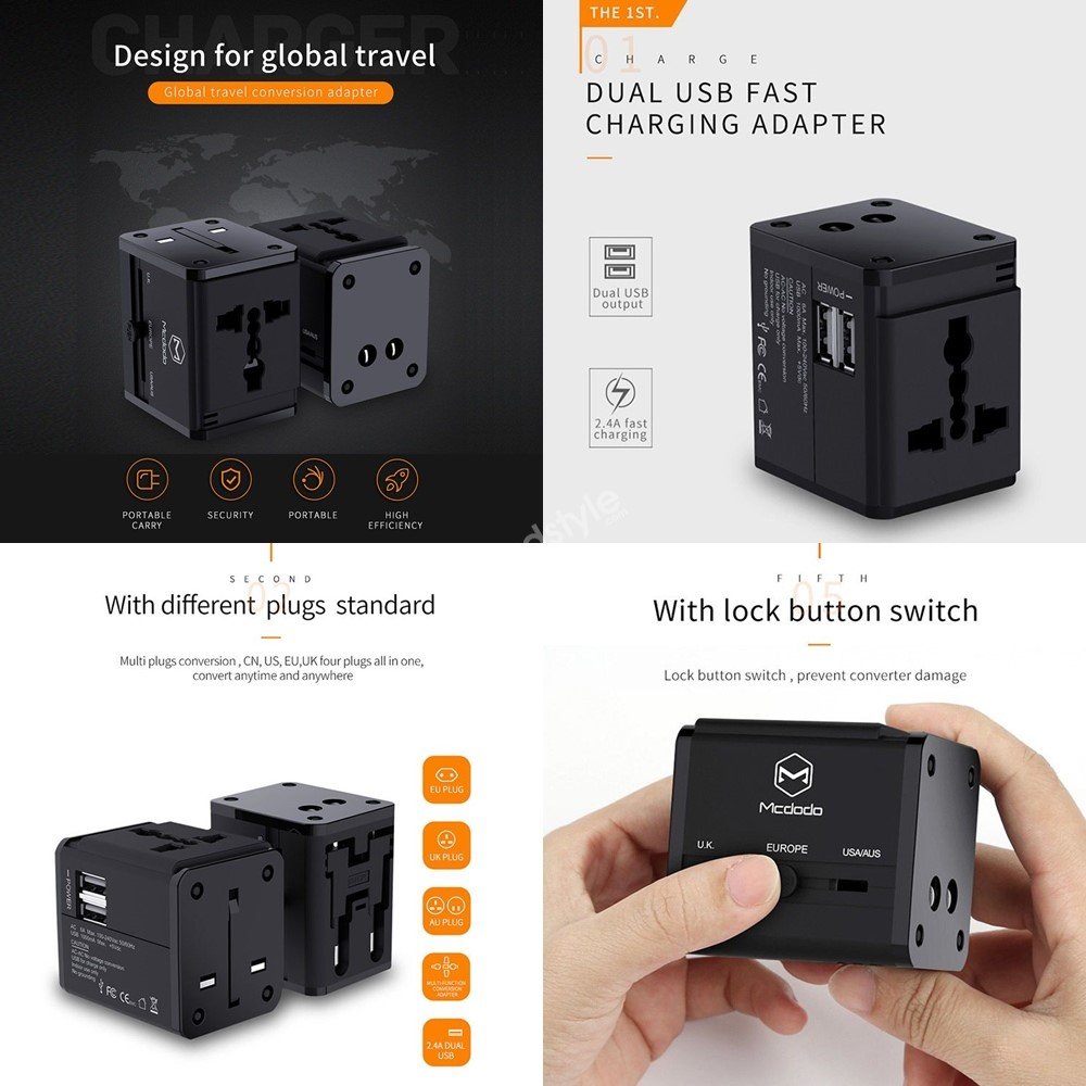 Mcdodo Universal Travel Charger With Dual Usb Ports (1)