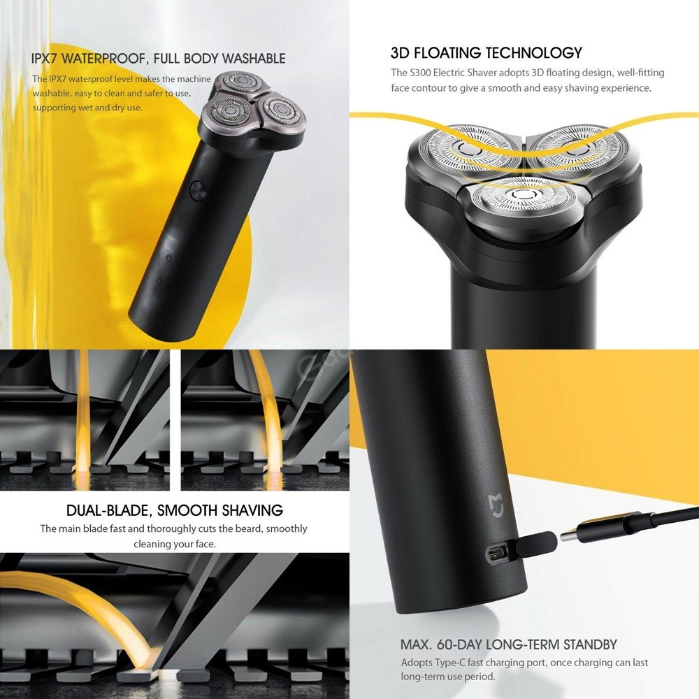 Xiaomi Mijia Electric Shaver S300 With Type C Charging Dual Layer Blade (3)