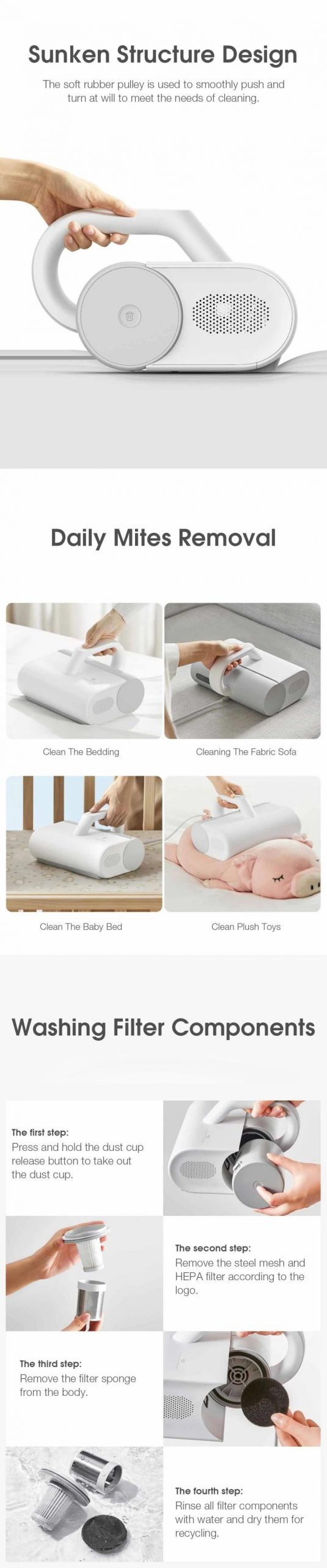 Mini Xiaomi Mijia Uv Sterilization Anti Mites Mattress Vacuum Cleaner 12000pa Strong Suction (1)