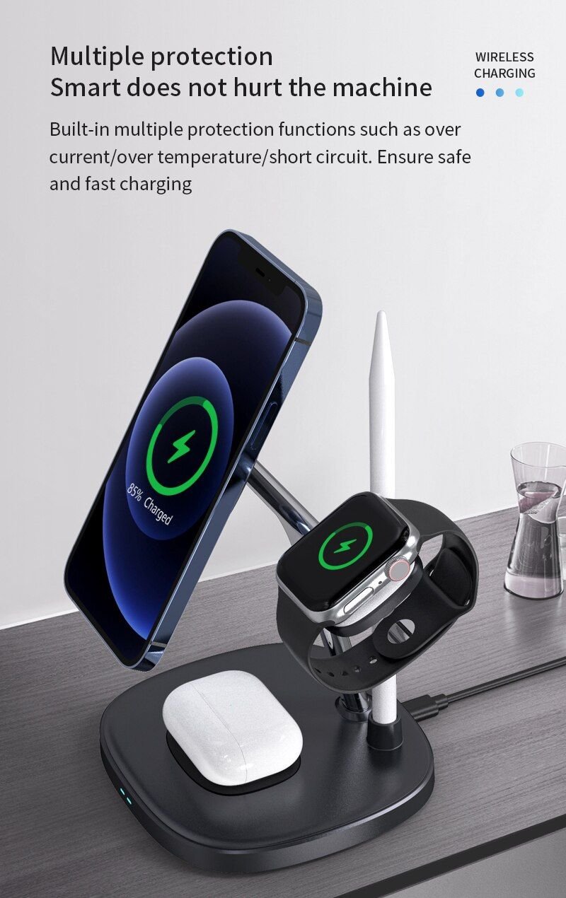 Wiwu Power Air 4 In 1 Qi Magnetic 15w Wireless Charger (2)
