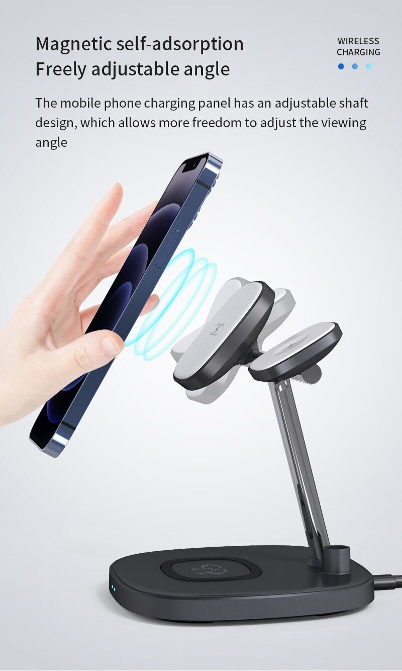 Wiwu Power Air 4 In 1 Qi Magnetic 15w Wireless Charger (3)