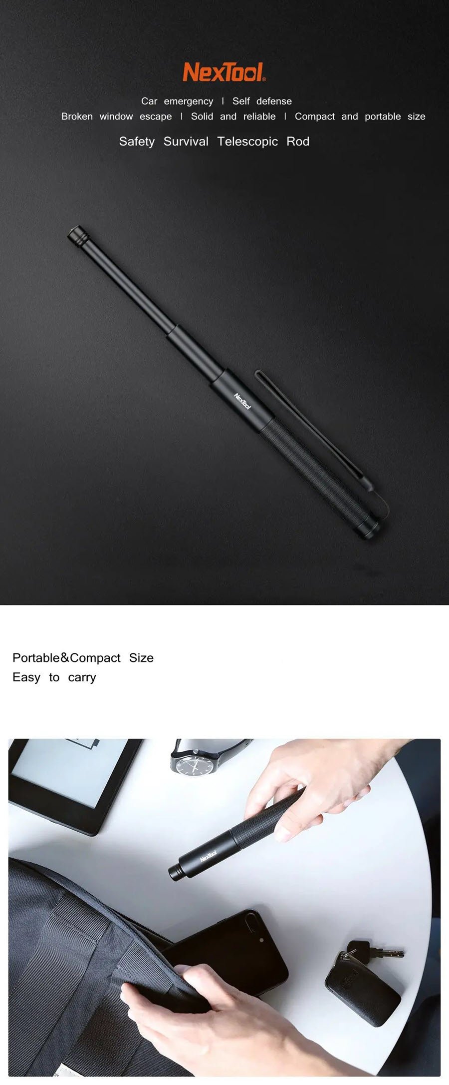 Xiaomi Youpin Natto Lightning Thunder Safety Survival Stick (1)