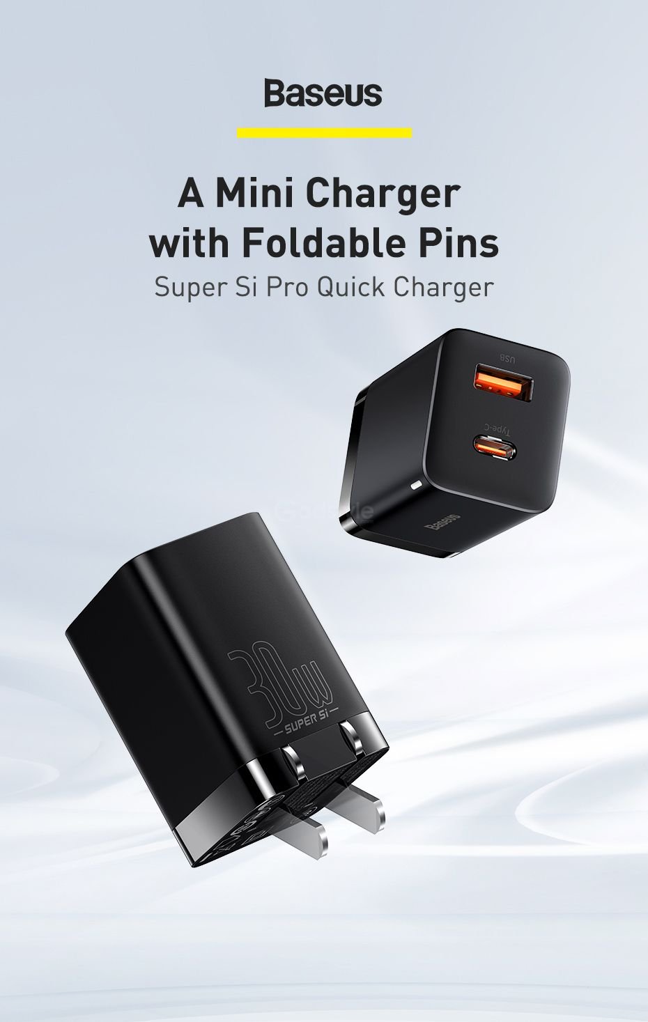 Baseus Super Si Pro 30w Type C Usb Dual Port Quick Charger (1)