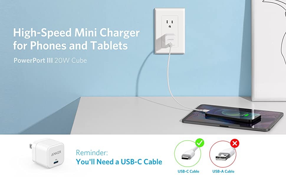 Anker 20w Cube Charger With 6ft Usb C To Mfi Lightning Cable (2)