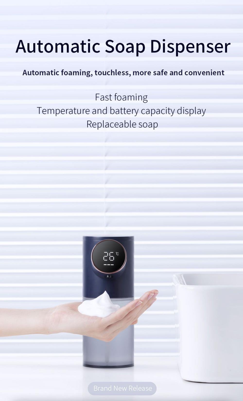 Xiaomi Soap Dispenser Automatic Usb Rechargeable With Digital Display 320ml (3)