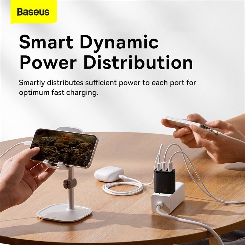 Baseus Charger 17w 3 Usb Output Black Cn Plug (3)