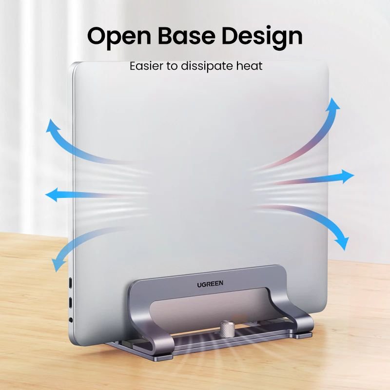 Ugreen Dual Slot Vertical Laptop Stand Aluminum Adjustable Stand Holder (2)