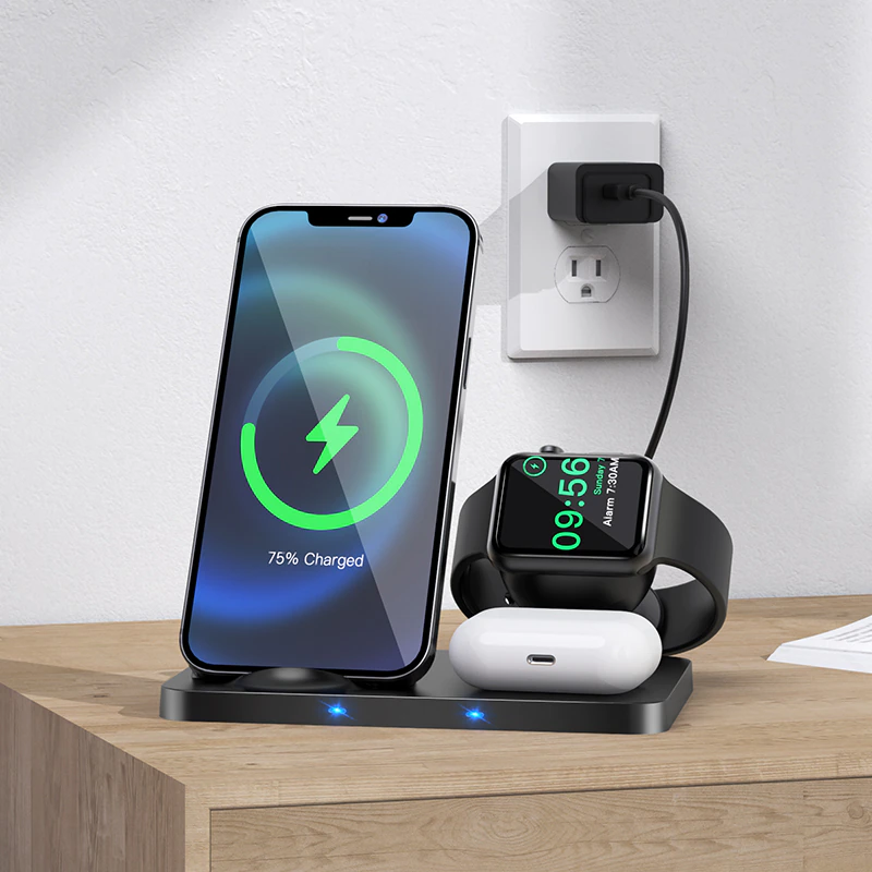 Hoco Cw33 3 In 1 Wireless Charger 15w Fast Charging Station (1)
