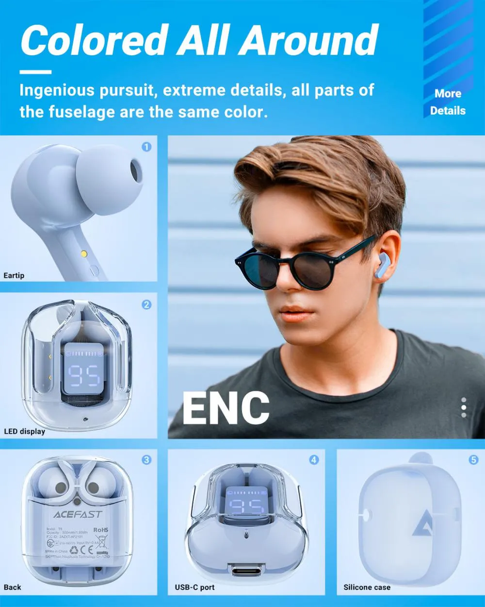Acefast T6 Tws Noise Reduction Earbuds With Mic (4)