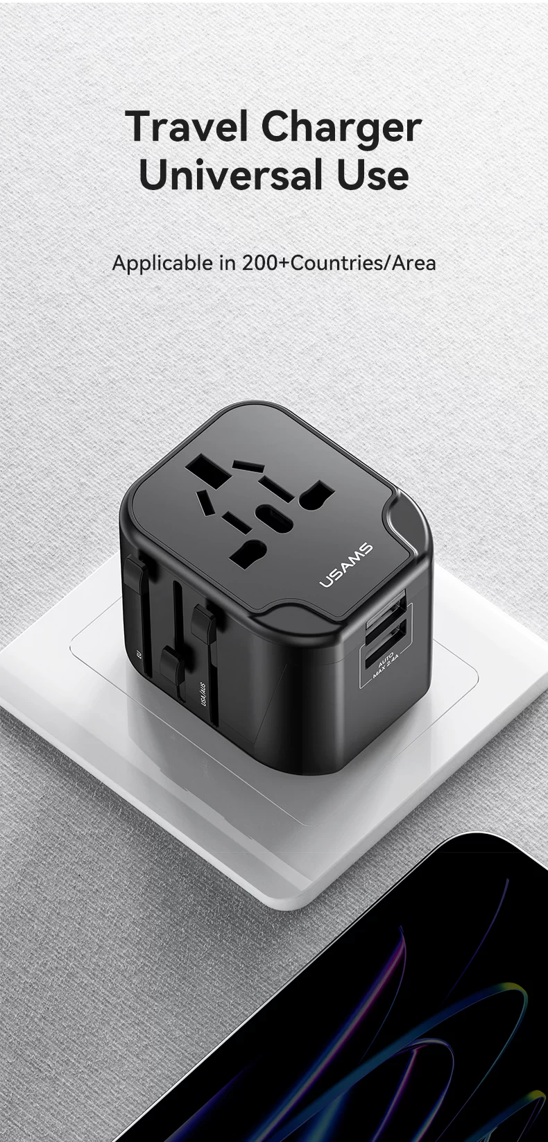 Usams Us Cc173 T55 12w Dual Usb Universal Travel Charger (5)