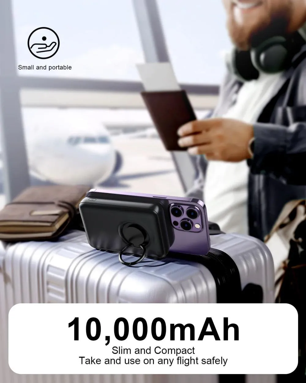 Joyroom Jr W050 20w Magnetic Wireless Power Bank With Ring Holder 10000mah (10)
