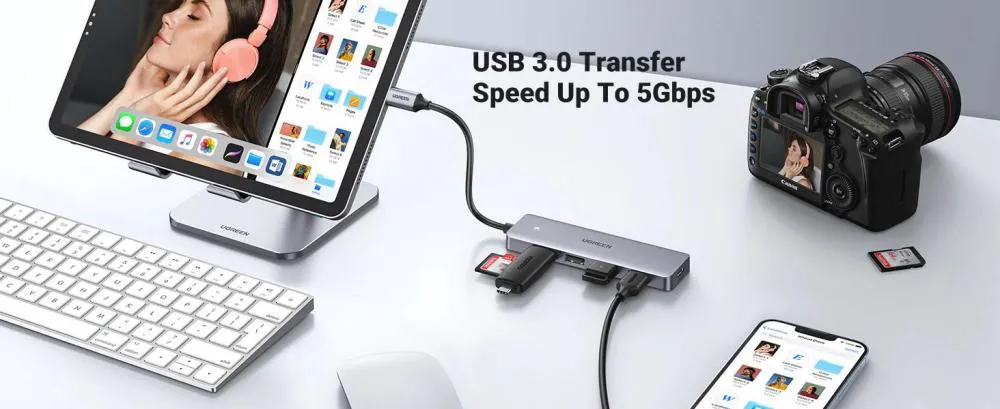 Ugreen Cm219 4 Port Usb 3 0 Hub With Usb C Power Supply (7)
