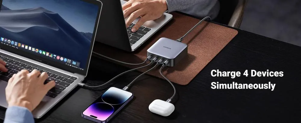 Ugreen Gan Charger 100w 3x Type C 1x Usb A Super Fast Charging Adapter With 100w Type C Cable (4)