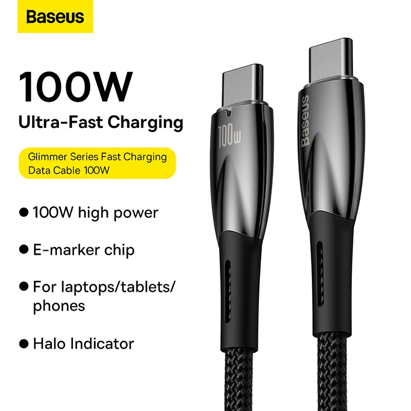 Baseus Glimmer Series 100w Type C To Type C Fast Charging Data Cable (2)