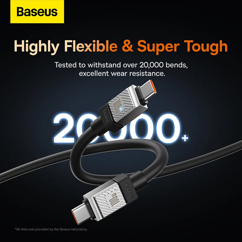 Baseus 100w Type C To Type C Coolplay Series Doublly Wrapped Premium Quality Fast Charging Ca