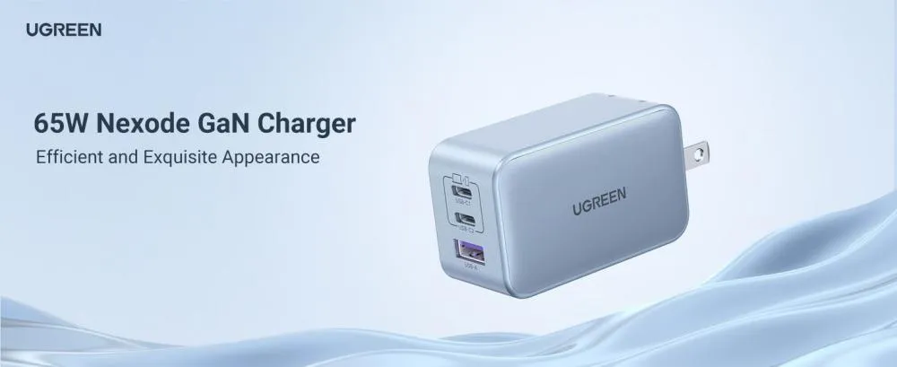 Ugreen Cd244 Nexode 65w 3 Ports Usb C Wall Charger With Type C To Type C Cable 50653 (1)