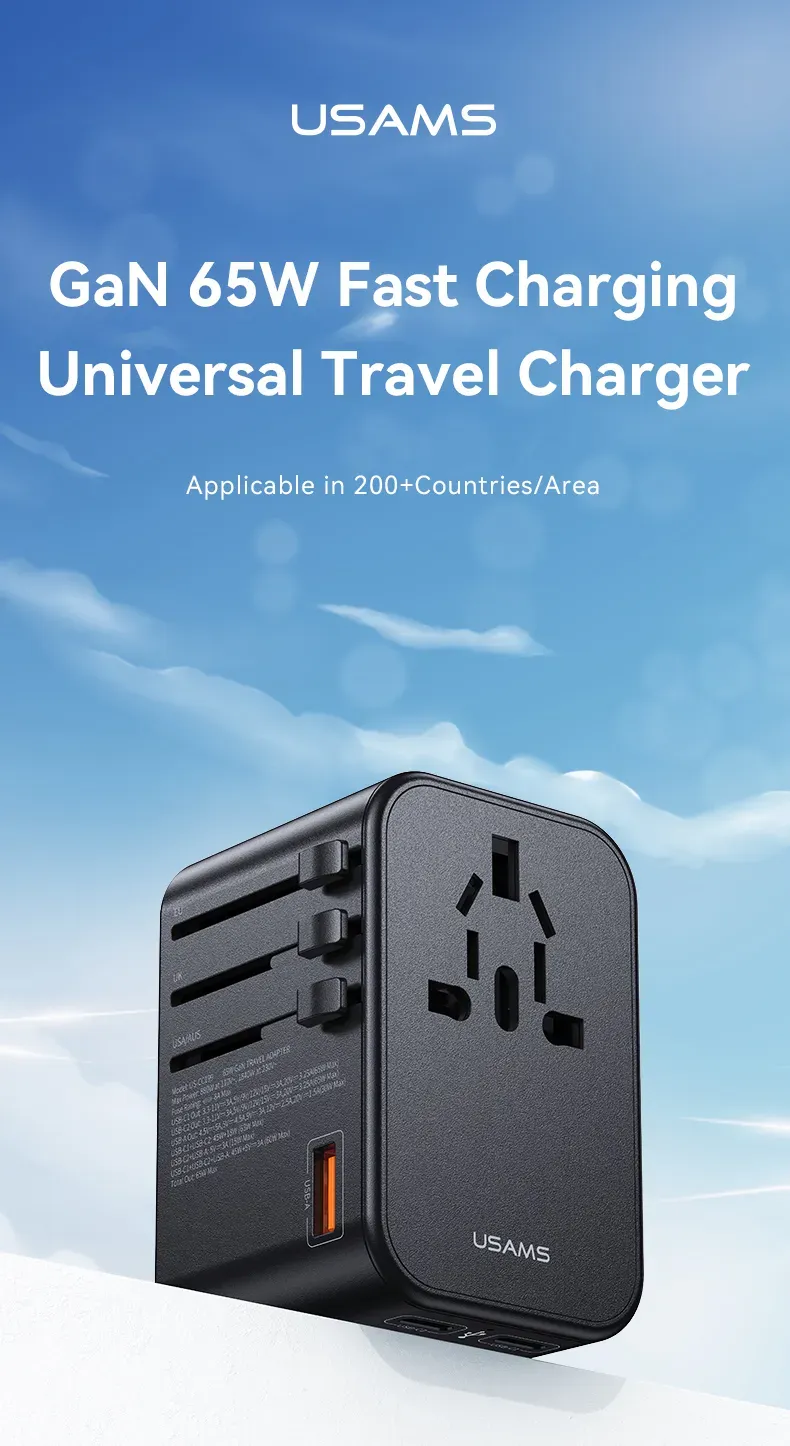 Usams Us Cc199 T62 65w Dual Type C Usb Universal Travel Charger (6)