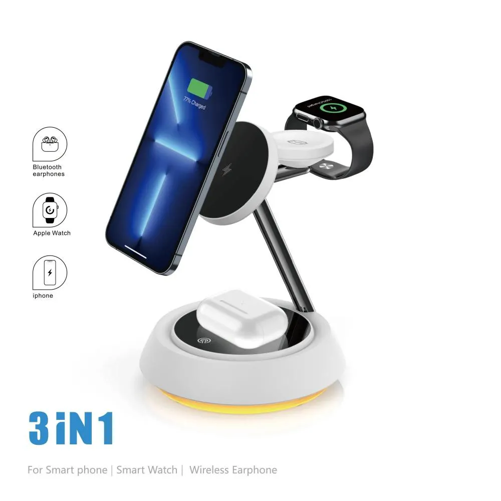 Wiwu Wi W002 15w 3 In 1 Magnetic Desktop Wireless Charger (5)