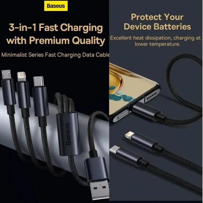 Baseus Minimalist Series Usb To Mlc 3 5a Fast Charging Data Cable (1)
