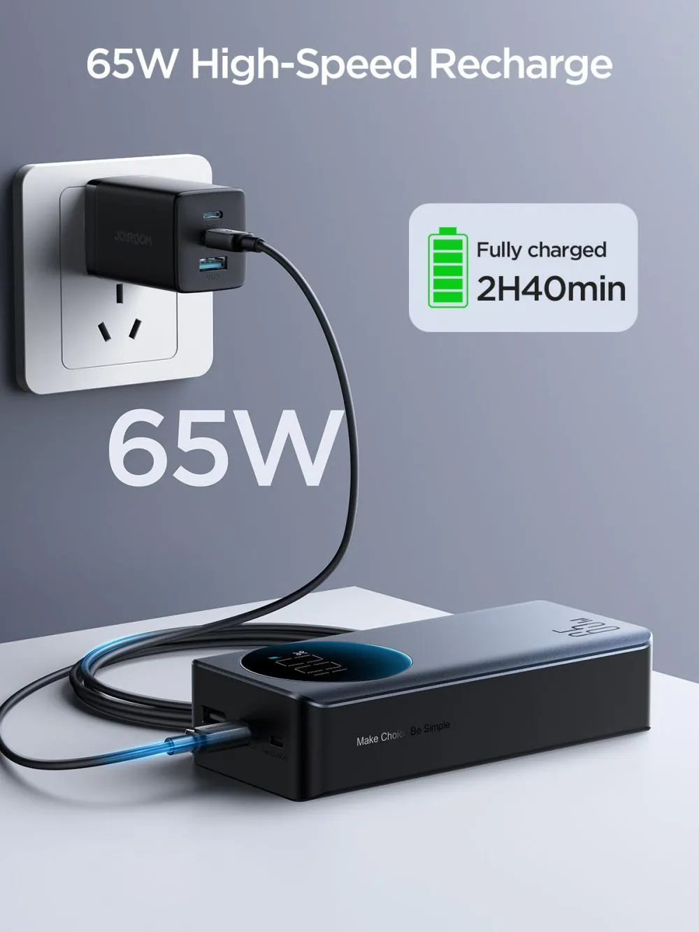 Joyroom Jrpbf05 30000mah Digital Display 65w Super Fast Charger Power Bank (2)