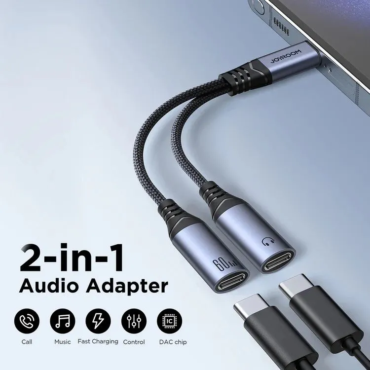 Joyroom Sy C03 Audio Transfer Series 2 In 1 Audio Adapter Type C To Dual Type C (2)