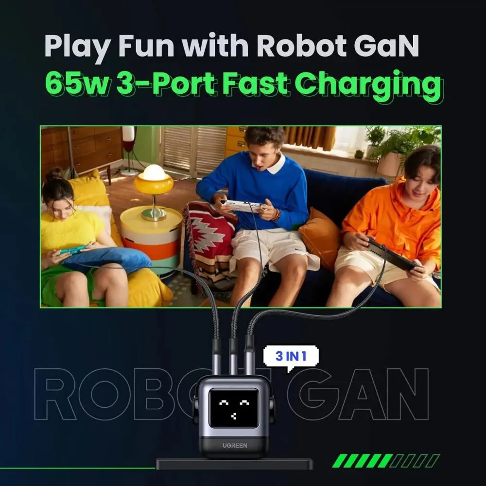 Ugreen Nexode Rg 65w Usb C Gan Charger 1 Usb A And 2 Usb C Ports (4)