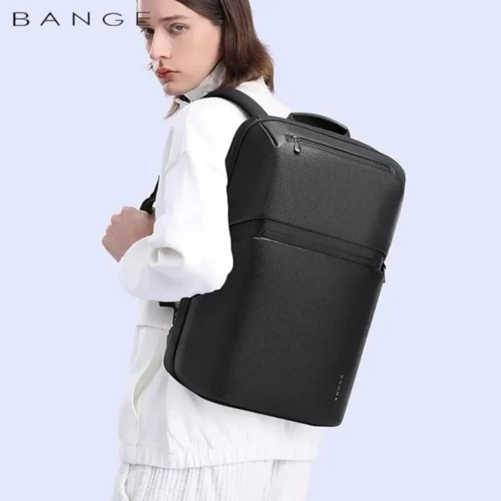 Bange 6623 Leather Anti Theft Backpack 16in Super Light (1)
