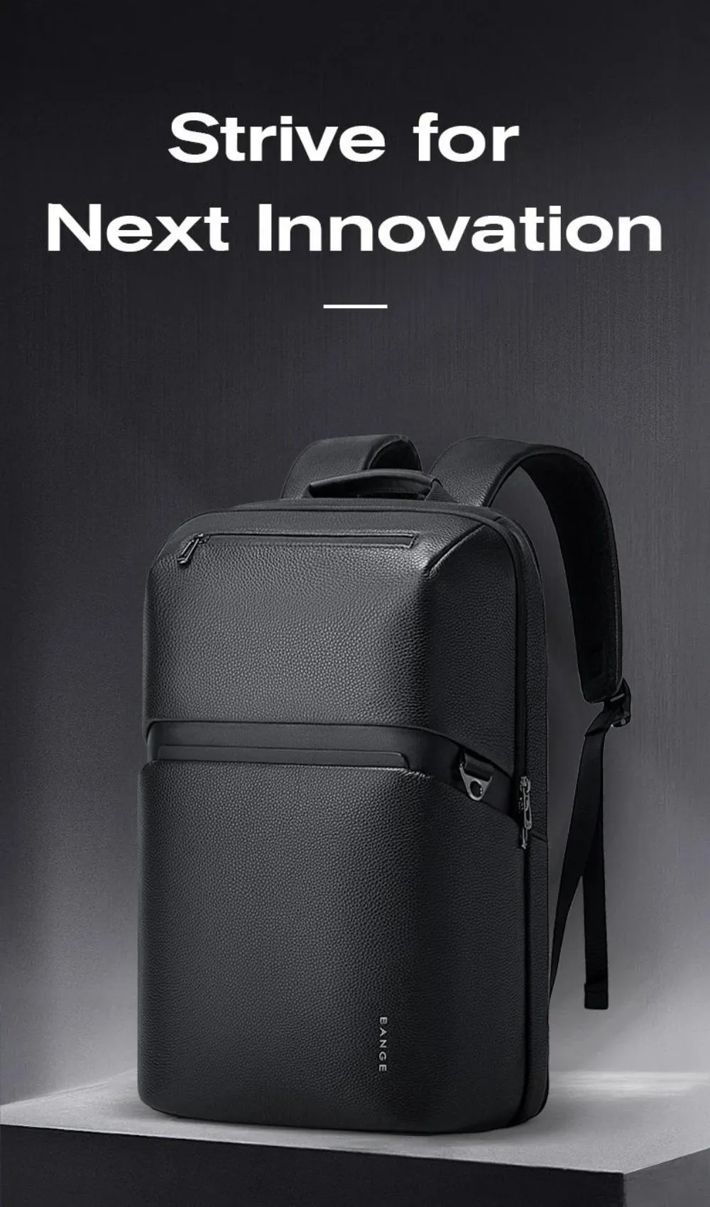 Bange 6623 Leather Anti Theft Backpack 16in Super Light (5)