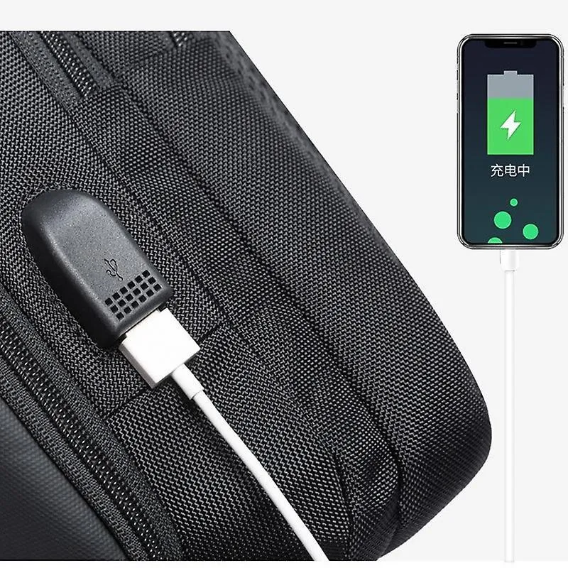 Bange Bg 7079 Usb Charging Crossbody Bag With Anti Theft Pocket Oxford Cloth Chest Pack (5)