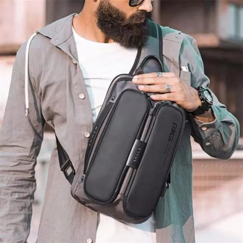 Bange Bg 7079 Usb Charging Crossbody Bag With Anti Theft Pocket Oxford Cloth Chest Pack (7)