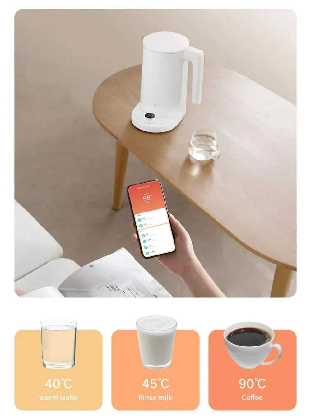 Xiaomi Mijia Thermostatic Electric Kettle 2 Pro 1 7l Stainless Steel App Control (5)