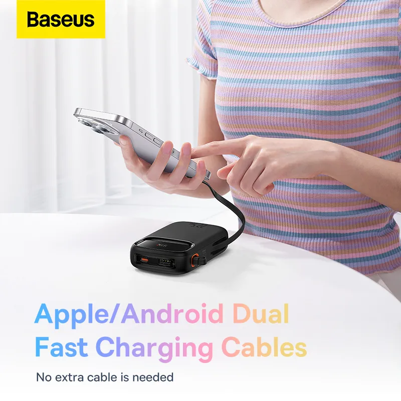Baseus Power Bank 22 5w 10000mah Built In Lightning Type C Cable (4)