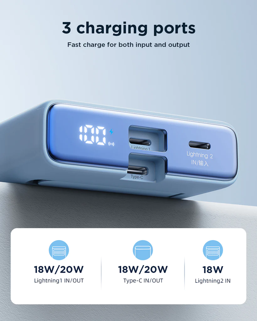 Joyroom Jr Pbm01 20w Magnetic Wireless Power Bank With Built In Cable Kickstand 10000mah (3)