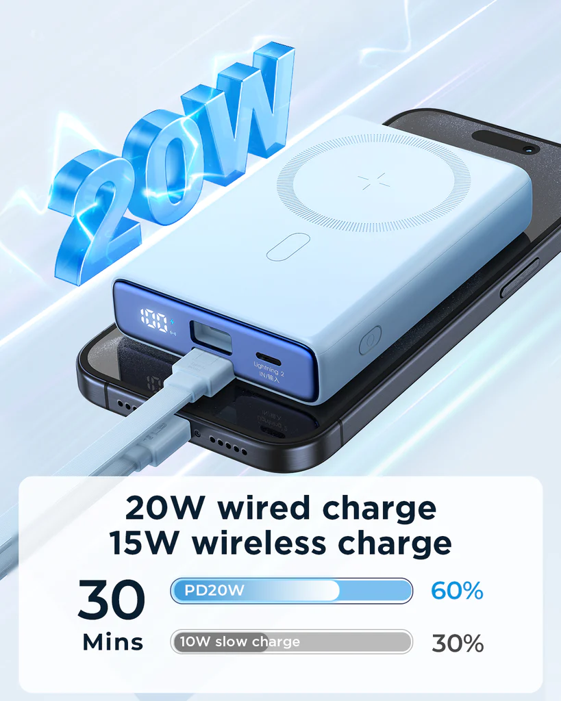 Joyroom Jr Pbm01 20w Magnetic Wireless Power Bank With Built In Cable Kickstand 10000mah (4)