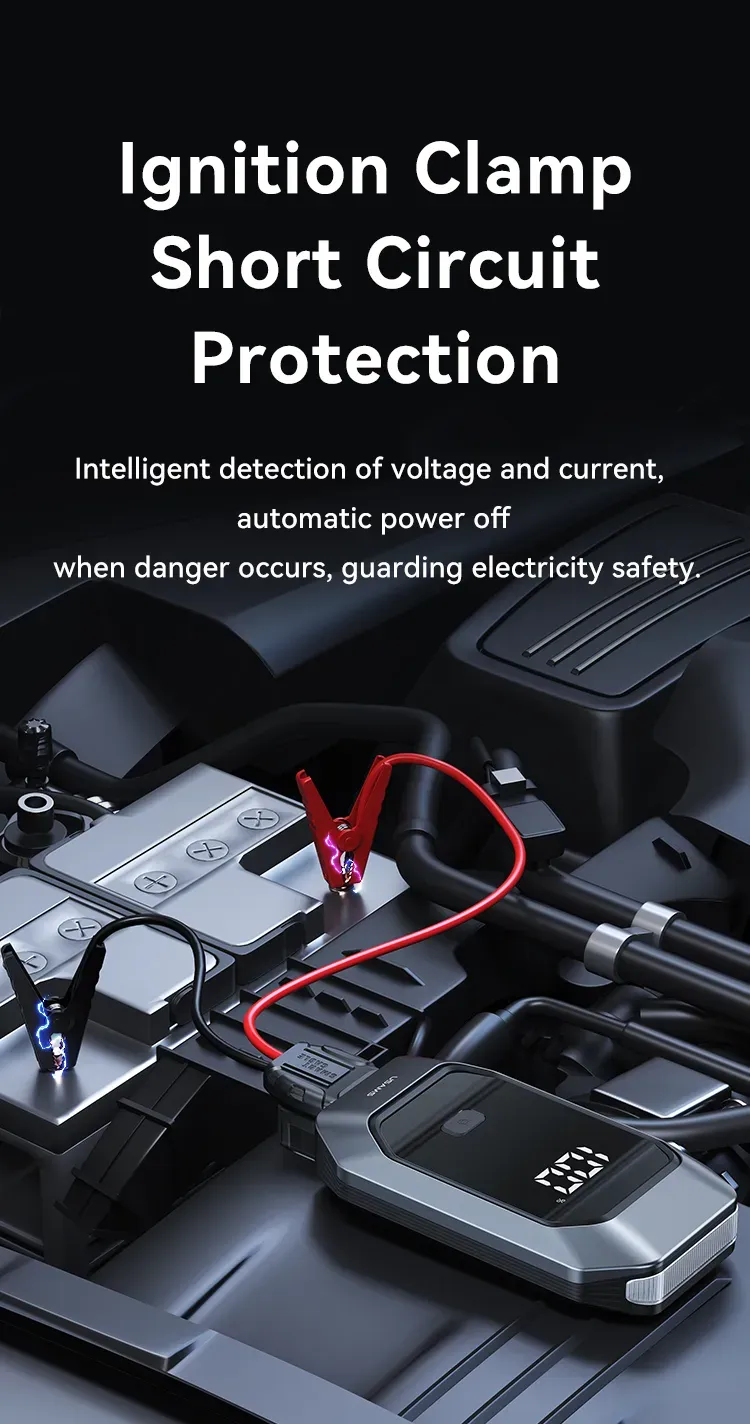 Usams Us Zb284 12v Car Jump Starter With Light Power Bank 8000mah Battery (5)