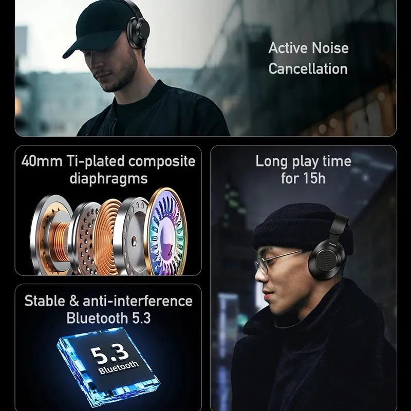 Awei A997 Pro Anc Wireless Bluetooth Headphones (4)