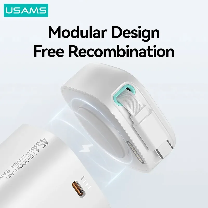 Usams Us Cd216 Pd 45w Dual Output 18000mah Fast Charging Power Bank With Type C Retractable Magnetic (4)