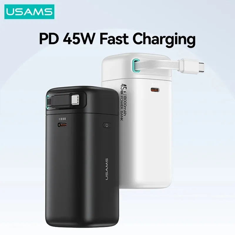 Usams Us Cd216 Pd 45w Dual Output 18000mah Fast Charging Power Bank With Type C Retractable Magnetic Cab (1)