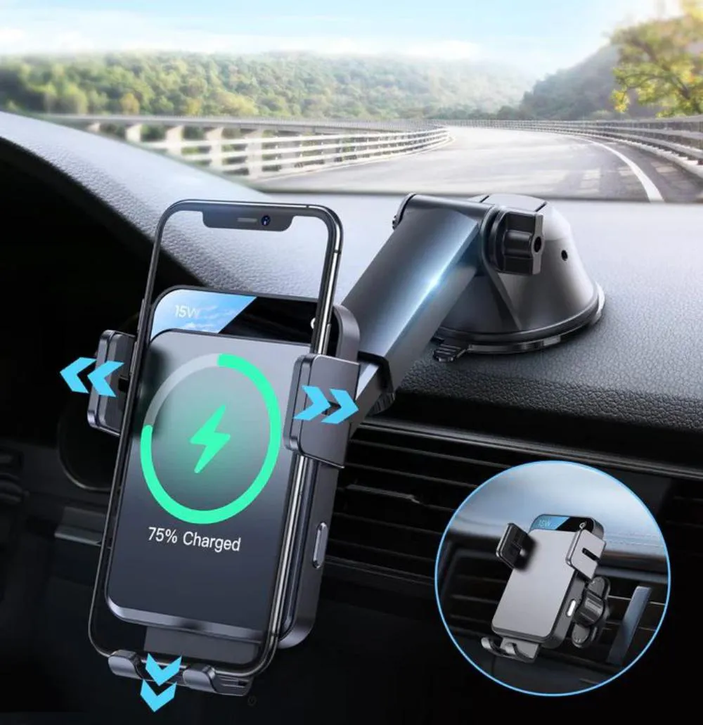 Joyroom Jr Zs219 Qi 15w Three Axis Electric Wireless Car Charger Holder Mount (2)