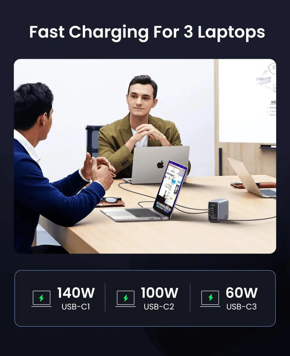 Ugreen Nexode 300w Usb C Gan Charger 5 Ports Desktop Charging Station (3)