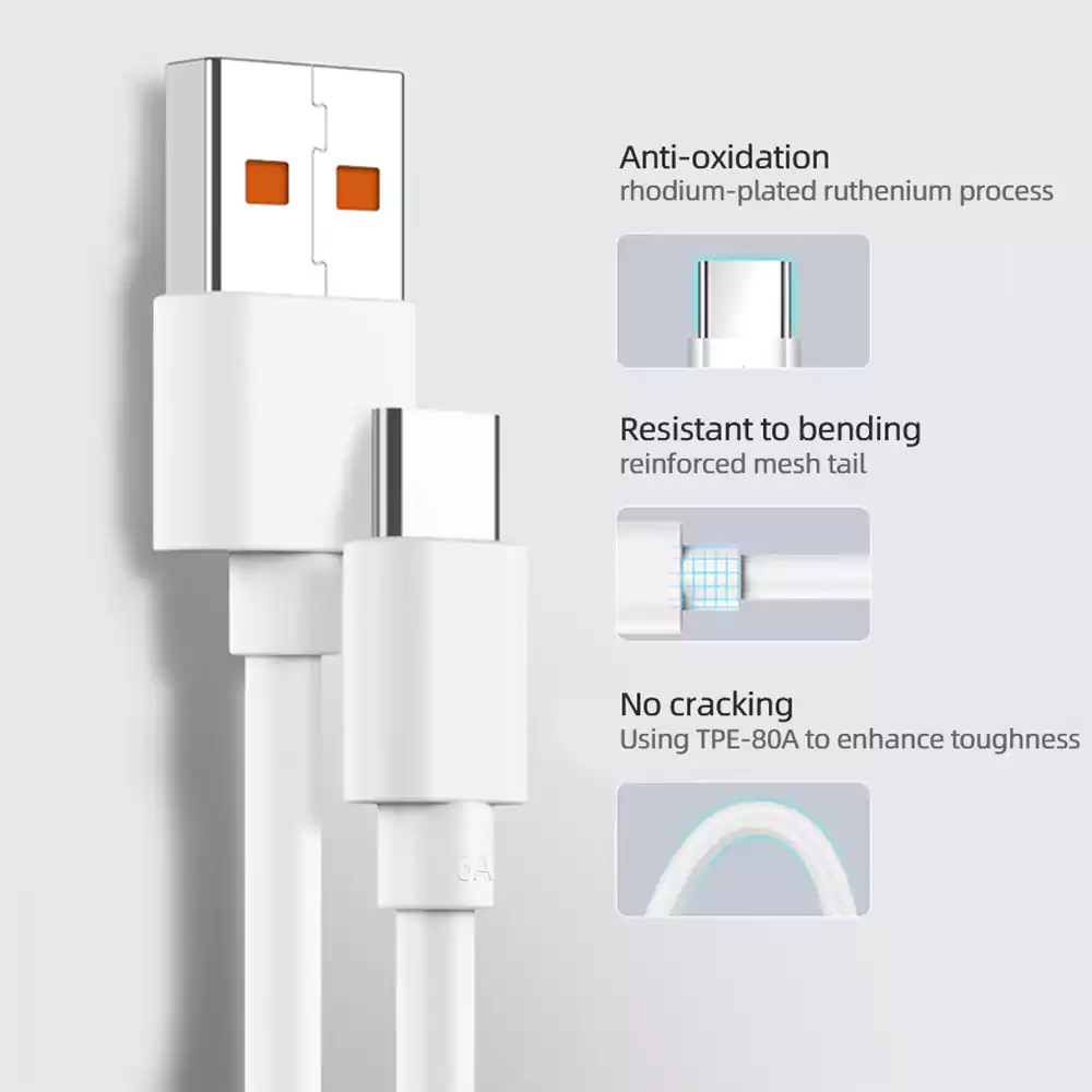Xiaomi Mi 33w 6a Turbo Charging Usb A To Type C Cable (3)