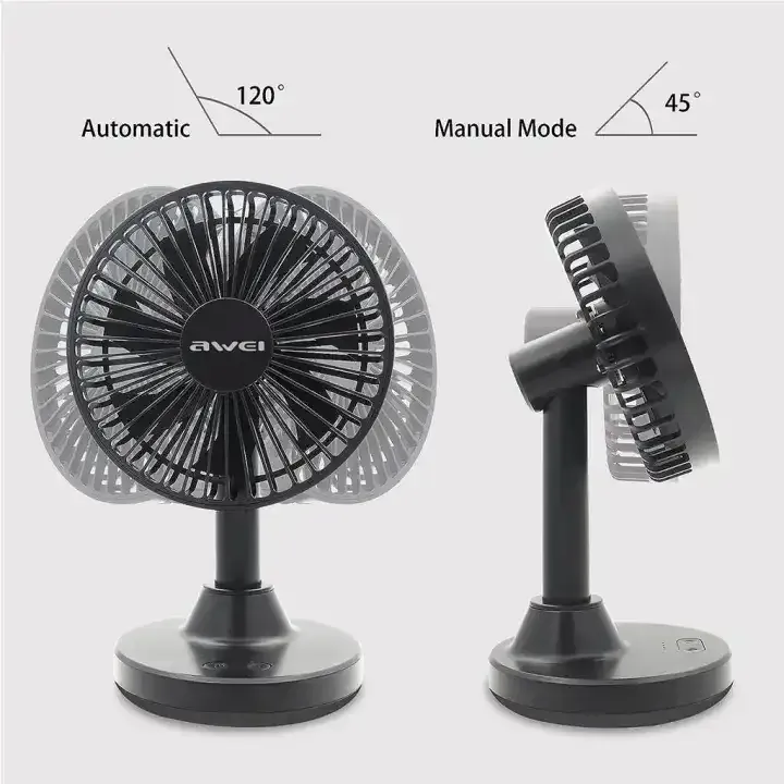 Awei F29 Mini Desktop Oscillating Rechargeable Fan (4)